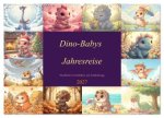 Dino-Babys Jahresreise (Wandkalender 2027 DIN A2 quer), CALVENDO Monatskalender