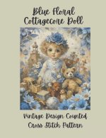 Blue Floral Cottagecore Doll