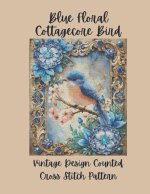 Blue Floral Cottagecore Bird