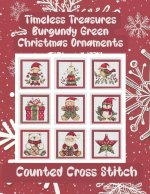 Timeless Treasures Burgundy Green Christmas Ornaments