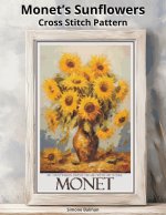 Monet's Sunflowers Cross Stitch Pattern