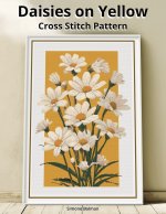 Daisies on Yellow Cross Stitch Pattern
