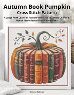 Autumn Book Pumpkin Cross Stitch Pattern