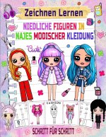 zeichnen lernen Niedliche Figuren in modischer Kleidung