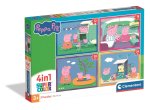 Puzzle 4 w 1. Super kolor. Peppa Pig