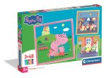 Puzzle 3 x 48 elementów. Super kolor. Peppa Pig
