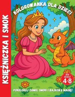Księżniczka i Smok - kolorowanka dla dzieci 4-8 lat