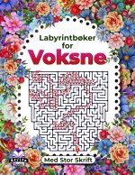 Labyrintbøker for voksne med stor skrift, hjernetrim for høy kognitiv evne