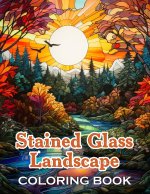 Stained Glass Landscape Coloring Book