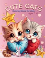 Cute Cats Coloring Book for Kids Ages 7-14