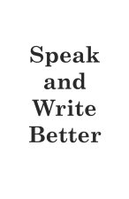 Speak and Write Better