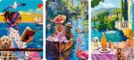 Minipuzzle-Trio 100 Teile - Mit Hund auf Reisen