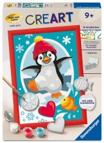 CreArt, Malen nach Zahlen mit Gips gießen - Fröhlicher Pinguin