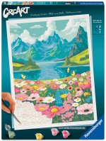 CreArt, Malen nach Zahlen Adults Premium - Blumenmeer am Bergsee