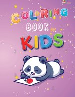 Coloring book for kids with alphabet-based fruits, animals, and objects.