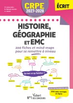 CRPE 2027-2028 - Histoire et géographie : 200 fiches et mind-map pour se remettre à niveau - Epreuve écrite d'admissibilité M2/L3