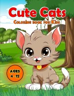 cute cats coloring book for kids Ages 4-12