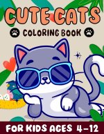 cute cats coloring book for kids Ages 4-12