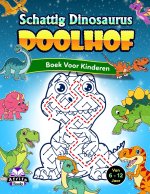 Schattig dinosaurusdoolhofboek voor kinderen van 6-12 jaar
