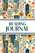 Reading Journal (Cozy Blue Cityscape with Yellow Sunflowers & Wildflowers)