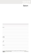 Taschenkalender Saturn Leporello Einlage 2027