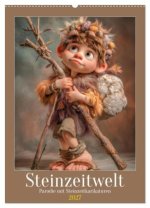 Steinzeitwelt - Parodie mit Steinzeitkarikaturen (Wandkalender 2027 DIN A2 hoch), CALVENDO Monatskalender