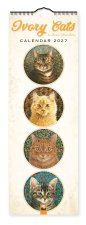 Ivory Cats Slim Calendar 2027 (Art Calendar)