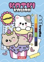 Kawaii kotki z naklejkami. Modułowa kredka