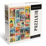 Woodblock Cities Collage - Exploration Nation - 1000 Piece Puzzle
