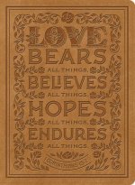ESV Single Column Journaling Bible (Trutone, Nubuck Caramel, 1 Corinthians 13:7 Design)