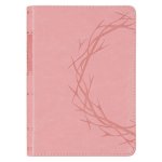 KJV Holy Bible, Compact Large Print Vegan Leather Red Letter Edition - Ribbon Marker, King James Version, Pink