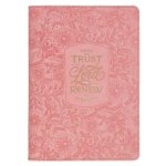 Christian Art Gifts Inspirational Zippered Journal, Those Who Trust in the Lord Wide Ruled Notebook, Isa. 40:31 Bible Verse, Coral Vegan Leather, 336