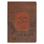 Christian Art Gifts Classic Journal Those Who Hope in the Lord Is. 40:31 Bible Verse, Inspirational Scripture Notebook, Ribbon Marker, Brown Vegan Lea