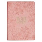 Christian Art Gifts Classic Journal Be Still & Know Ps. 46:10 Bible Verse, Inspirational Scripture Notebook, Ribbon Marker, Pink Vegan Leather Flexcov