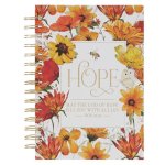 Christian Art Gifts Inspirational Journal, God of Hope Wide Ruled Notebook, Romans 15:13 Bible Verse, Orange, 192 Lined Pages W/Scripture, (8.4