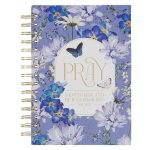 Christian Art Gifts Inspirational Journal, Pray to Him Wide Ruled Notebook, Job 22:27 Bible Verse, Blue, 192 Lined Pages W/Scripture, (8.4