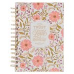 Christian Art Gifts Inspirational Journal, Those Who Trust in the Lord Wide Ruled Notebook, Isaiah 40:31 Bible Verse, Coral Floral, 192 Lined Pages W/
