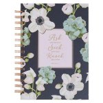 Christian Art Gifts Inspirational Journal, Ask Seek Knock Wide Ruled Notebook, Matthew 7:7 Bible Verse, Blue, 192 Lined Pages W/Scripture, (8.4
