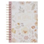 Christian Art Gifts Inspirational Journal, Be Joyful Wide Ruled Notebook, 1 Thess. 5:16 Bible Verse, Dusty Mauve, 192 Lined Pages W/Scripture, (8.4