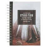 Christian Art Gifts Inspirational Journal, Stand Firm in the Faith Wide Ruled Notebook, 1 Cor. 16:13 Bible Verse, Brown, 192 Lined Pages W/Scripture,