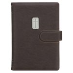 Christian Art Gifts Inspirational Magnetic Closure Journal W/Pen Holder, Man of God - 1 Tim. 6:11 Bible Verse, Dark Brown W/Cross Applique, Wide Ruled