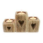 Herz Teelicht 3er Set