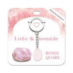 Rosenquarz Trommelstein Schlüsselanhänger