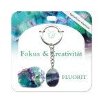 Fluorit Trommelstein Schlüsselanhänger