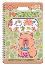 I love capibara. Puffy sticker. I love scrapbooks. Con adesivi