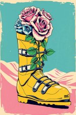 Notebook Floral Ski boot-Roses