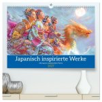 Japanisch inspirierte Werke - Mit Japans traditionellen Tieren (hochwertiger Premium Wandkalender 2027 DIN A2 quer), Kunstdruck in Hochglanz
