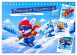 Tierischer Wintersport - Lustige Tiere im Schnee (Tischkalender 2027 DIN A5 quer), CALVENDO Monatskalender