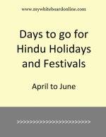 Days to go for Hindu Holidays and Festivals