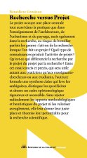 Recherche vs Projet